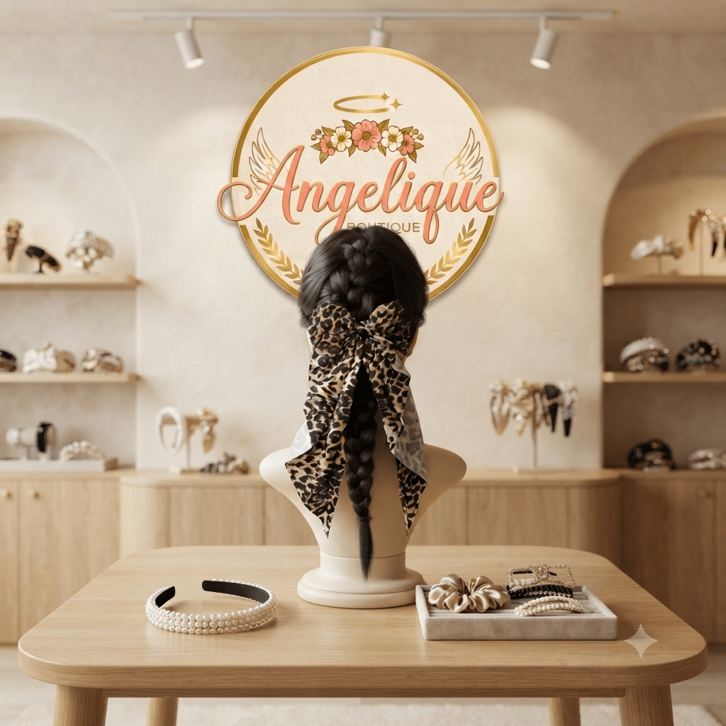 Large Animal Print Coquette Hair Bows for Women - Angelique Boutique