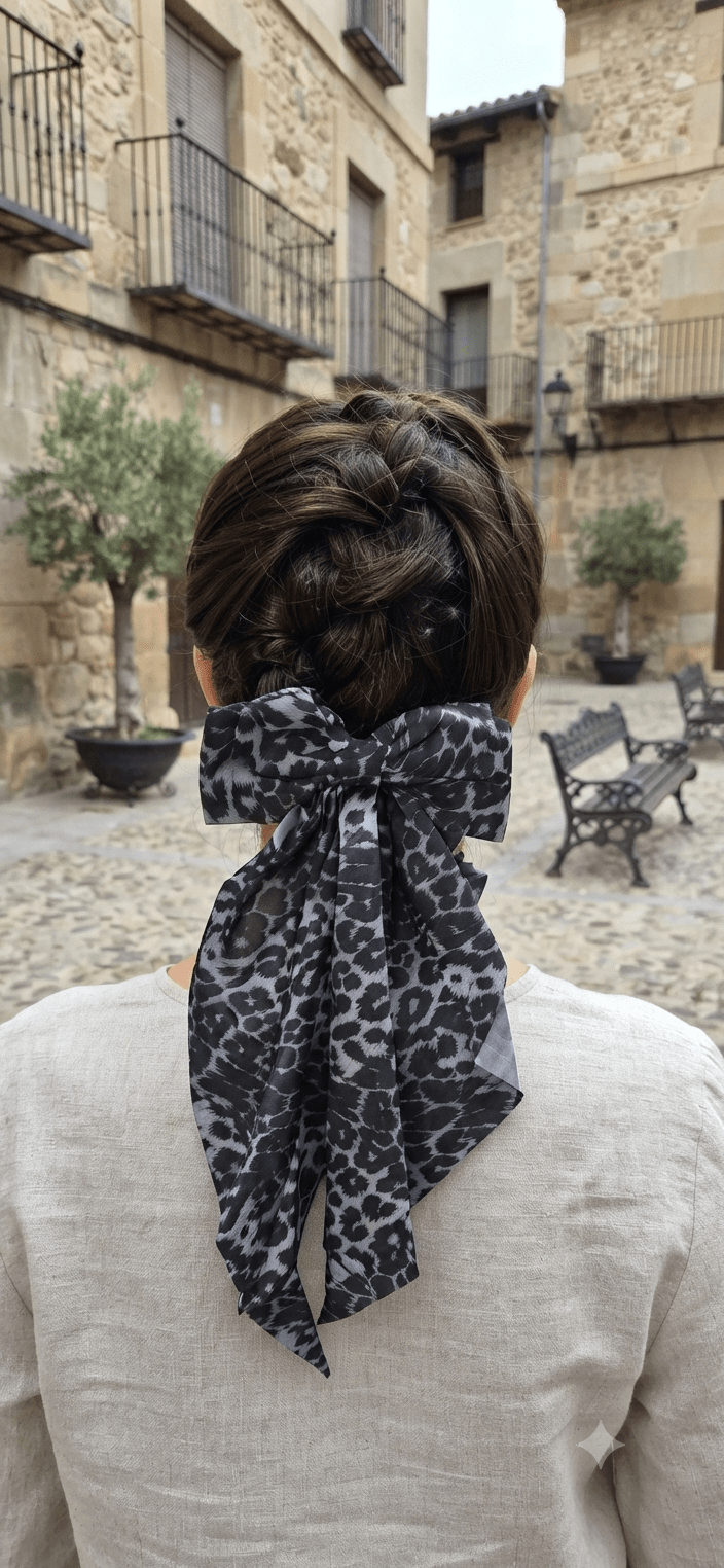 Large Animal Print Coquette Hair Bows for Women - Angelique Boutique