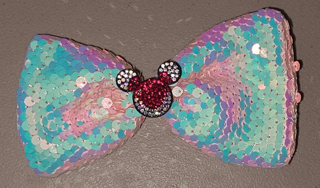Large Sequin Mouse Ear Hair Bow for Girls
