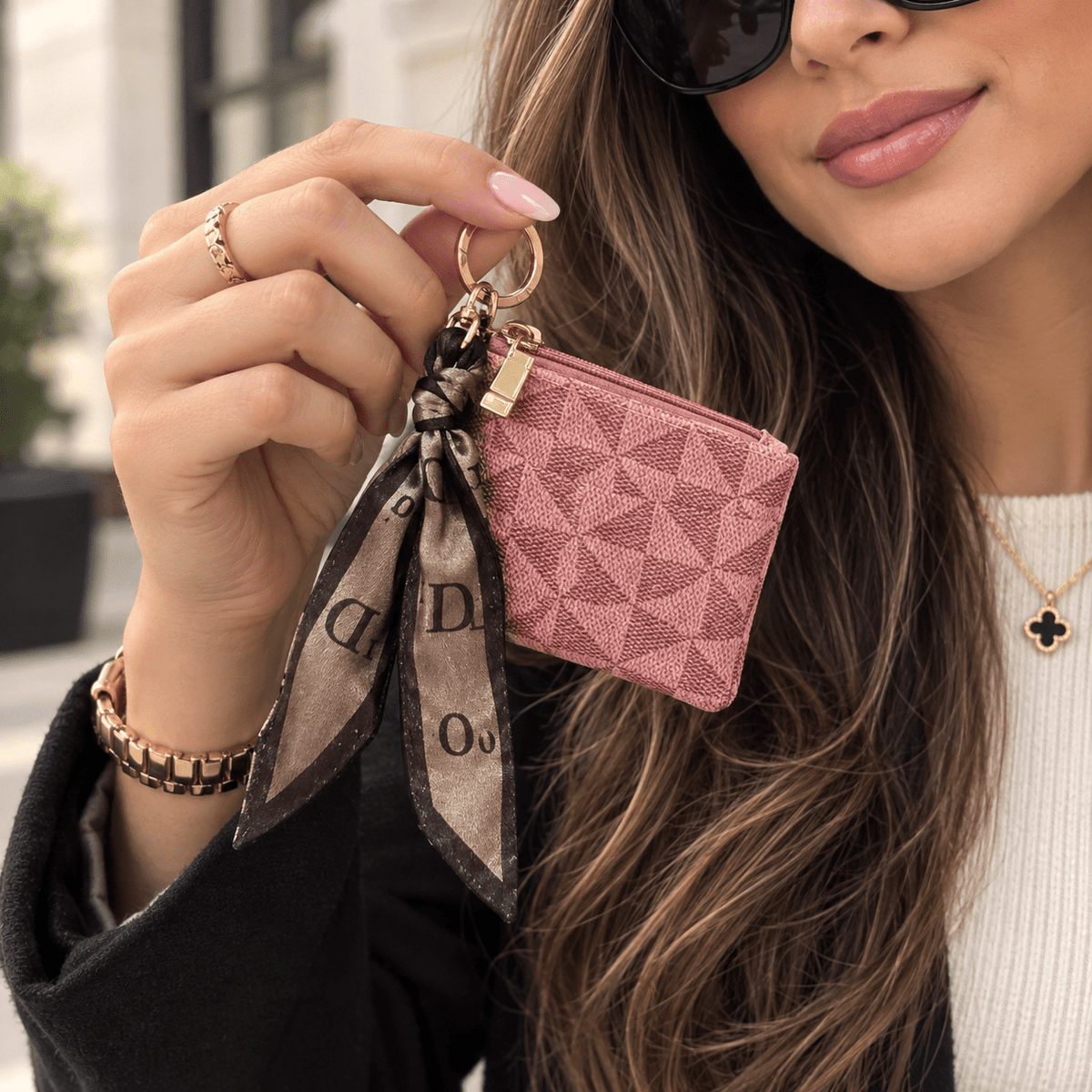 Luxury-Inspired Keychain Wallet – Stylish Mini Bag Charm - Angelique Boutique