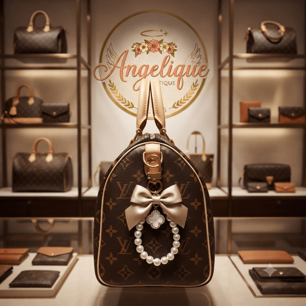 Luxury Pearl & Crystal Bead Keychain – Elegant Bag Charm - Angelique Boutique