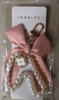 Luxury Pearl & Crystal Bead Keychain – Elegant Bag Charm - Angelique Boutique