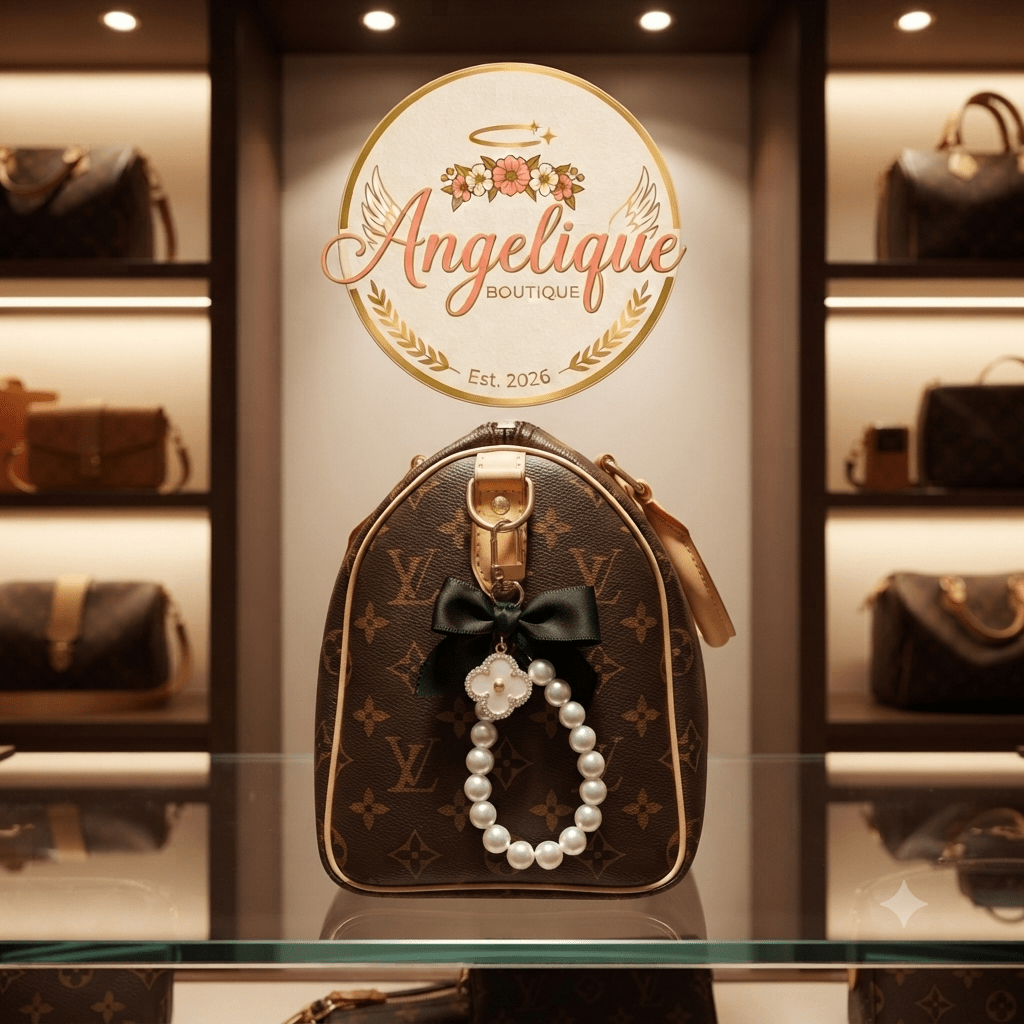 Luxury Pearl & Crystal Bead Keychain – Elegant Bag Charm - Angelique Boutique