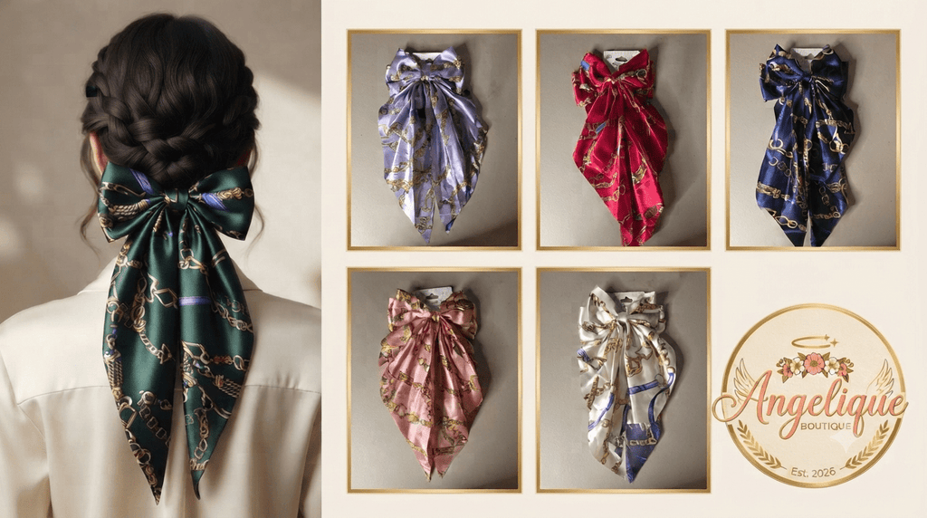 Luxury Print Oversized Coquette Hair Bow - Angelique Boutique