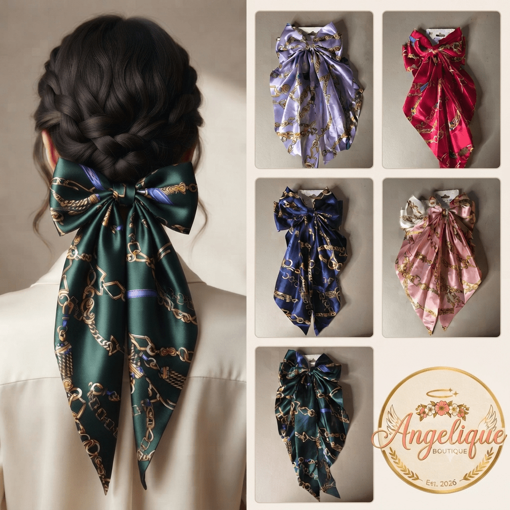 Luxury Print Oversized Coquette Hair Bow - Angelique Boutique