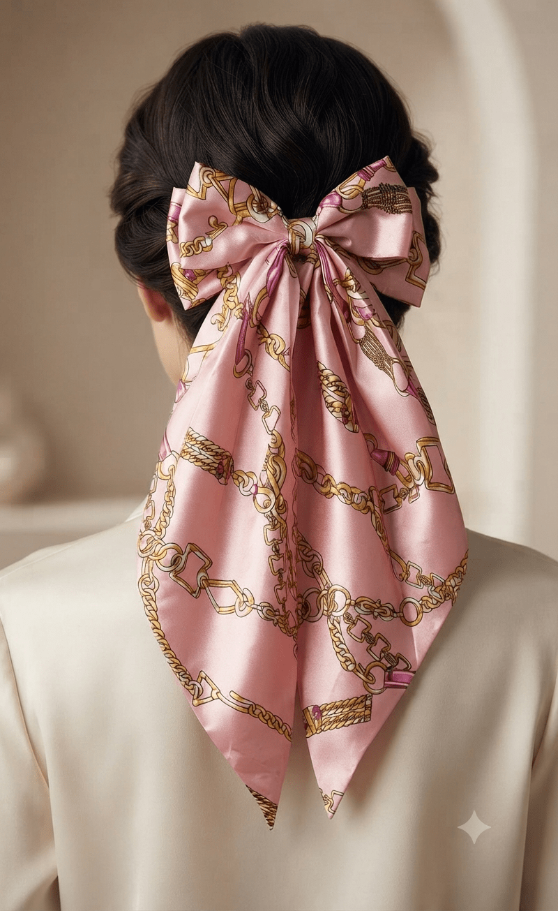 Luxury Print Oversized Coquette Hair Bow - Angelique Boutique