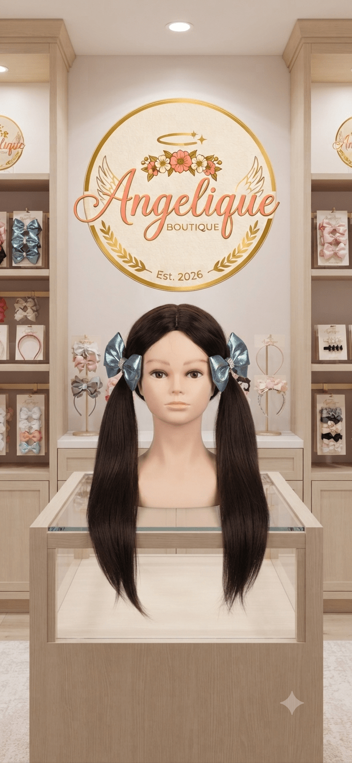 Metallic Holographic Hair Bows with Rhinestones