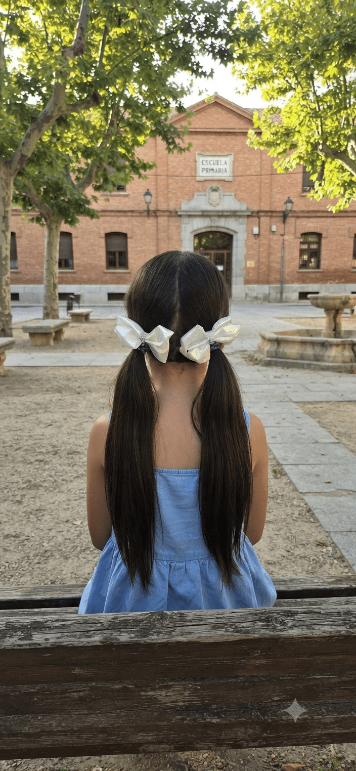 Metallic Holographic Hair Bows with Rhinestones