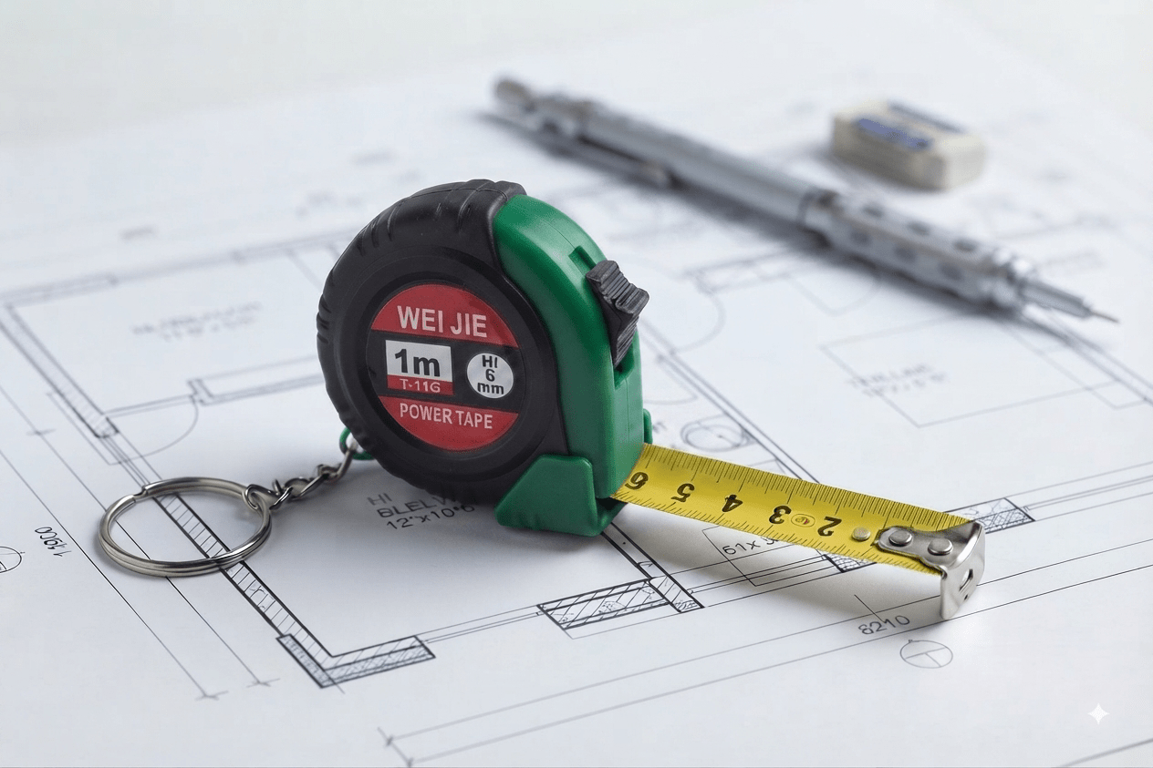 Mini Measuring Tape Keychain – Functional 1m Key Ring - Angelique Boutique