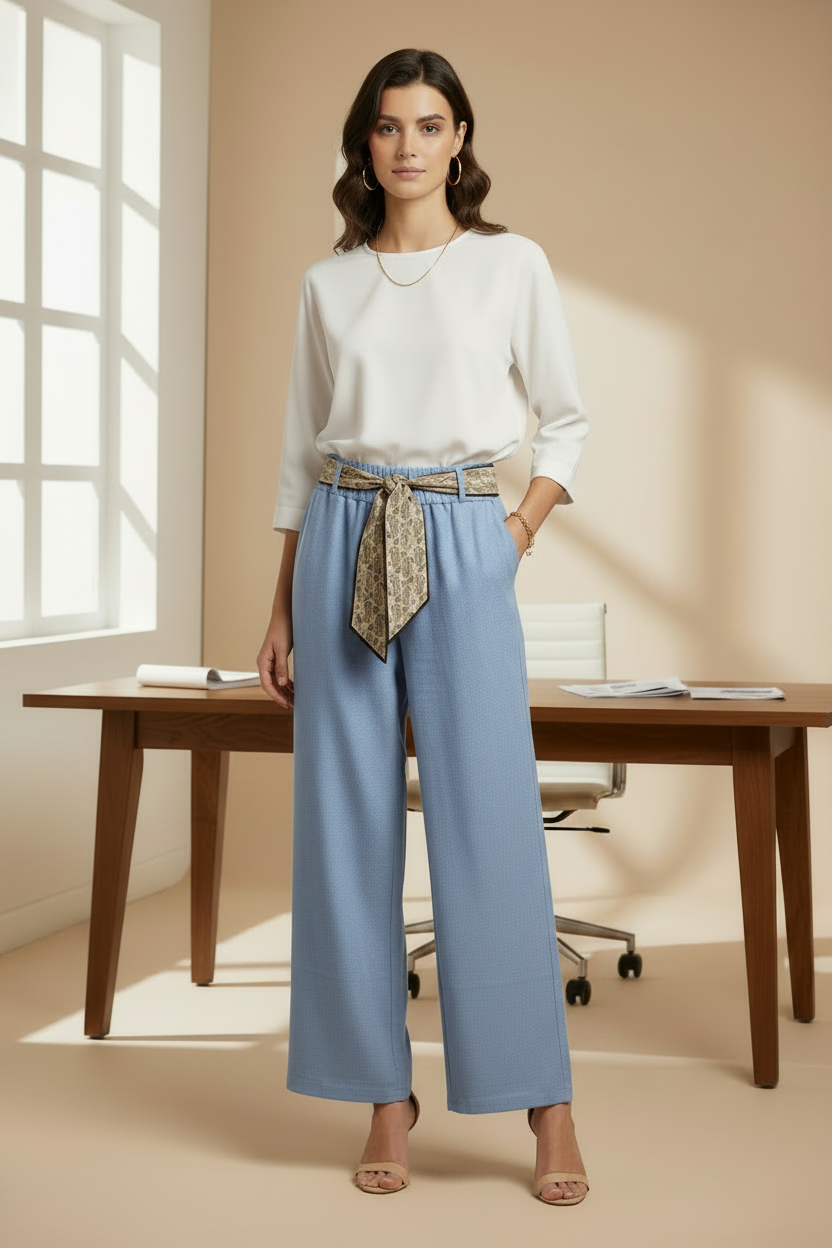 Pantaloneta Palazzo de Vestir 👚 | Cinturón Incluido | Talla Única