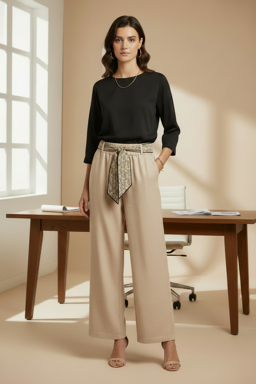 Pantaloneta Palazzo de Vestir 👚 | Cinturón Incluido | Talla Única