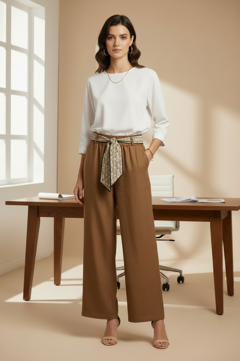 Pantaloneta Palazzo de Vestir 👚 | Cinturón Incluido | Talla Única