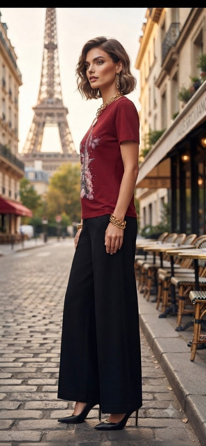 Paris Blouse – Soft Cotton Blend Top for Women - Angelique Boutique