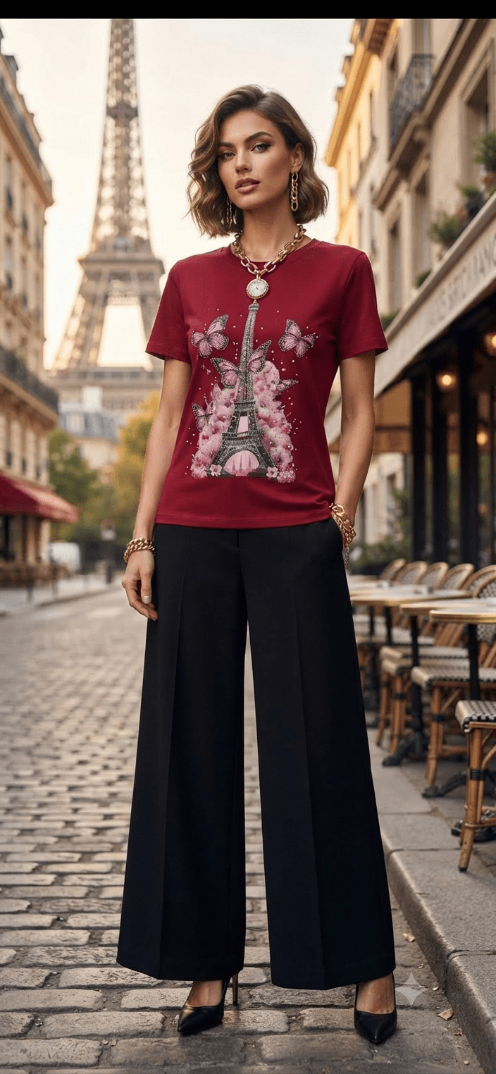 Paris Blouse – Soft Cotton Blend Top for Women - Angelique Boutique