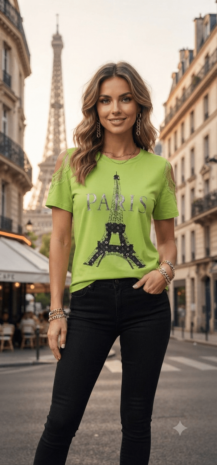 Paris Blouse with Shoulder Details & Stone Accents - Angelique Boutique