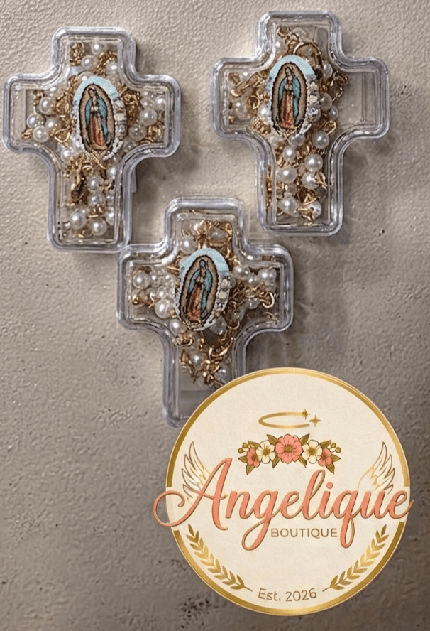 Pearl Rosary Necklace with Cross Gift Box – 3 Styles - Angelique Boutique