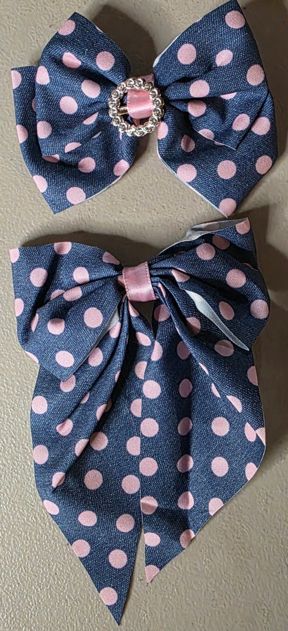 Polka Dot Hair Bow Set for Girls – 2-Piece Coquette - Angelique Boutique