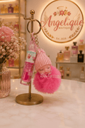 Pom Pom Keychain with Magic Lip Gloss – Cupcake Flavor - Angelique Boutique