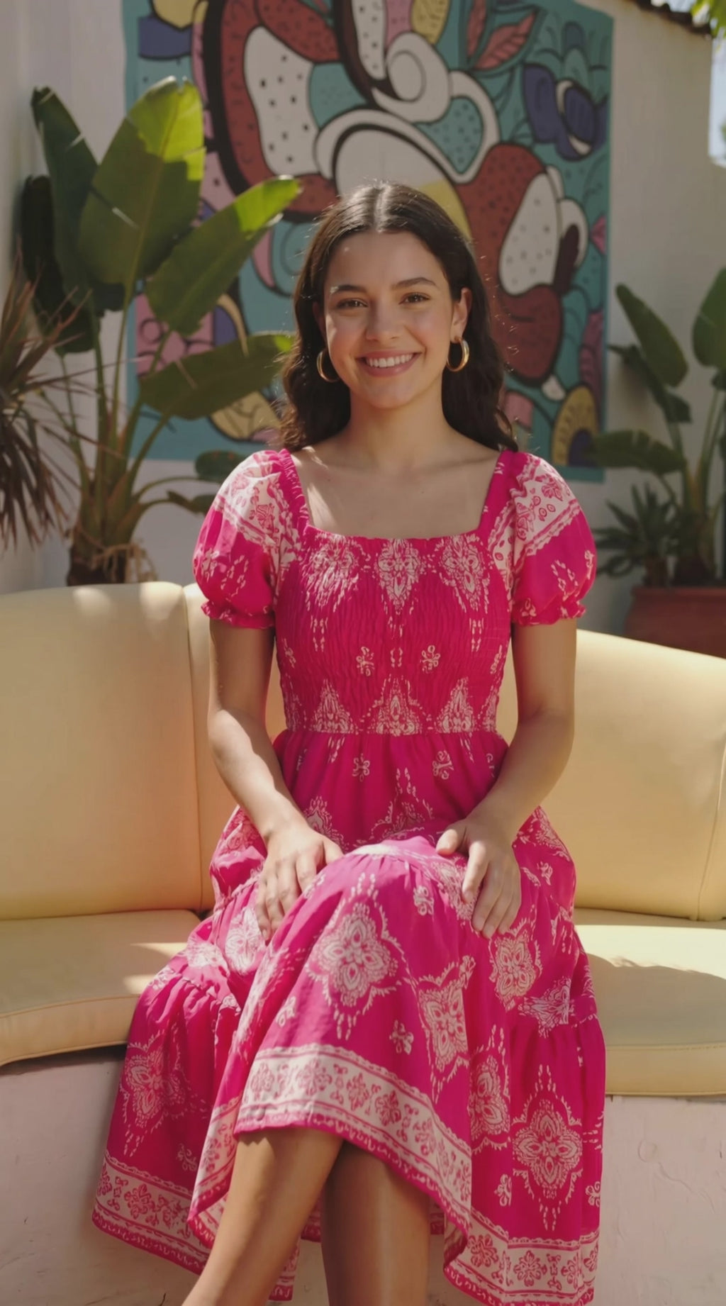 Vestido Floral con Stretch