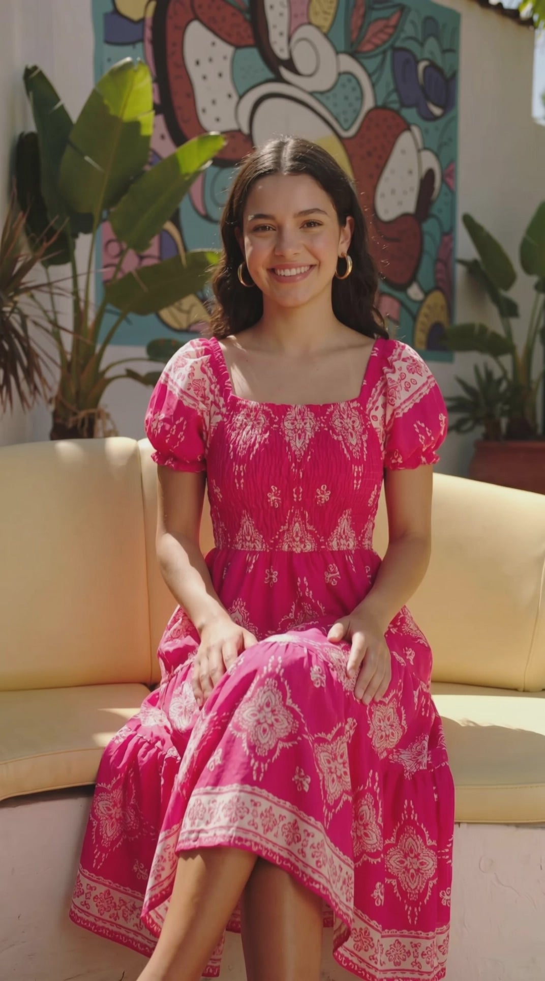 Vestido Floral con Stretch