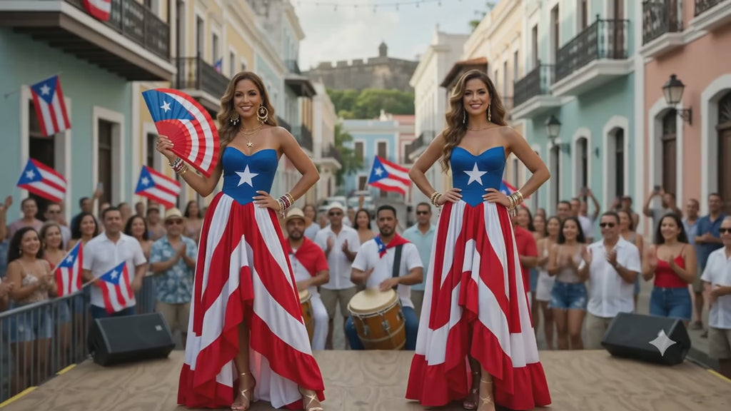 Puerto Rico Flag Hand Fan – Red Blue White