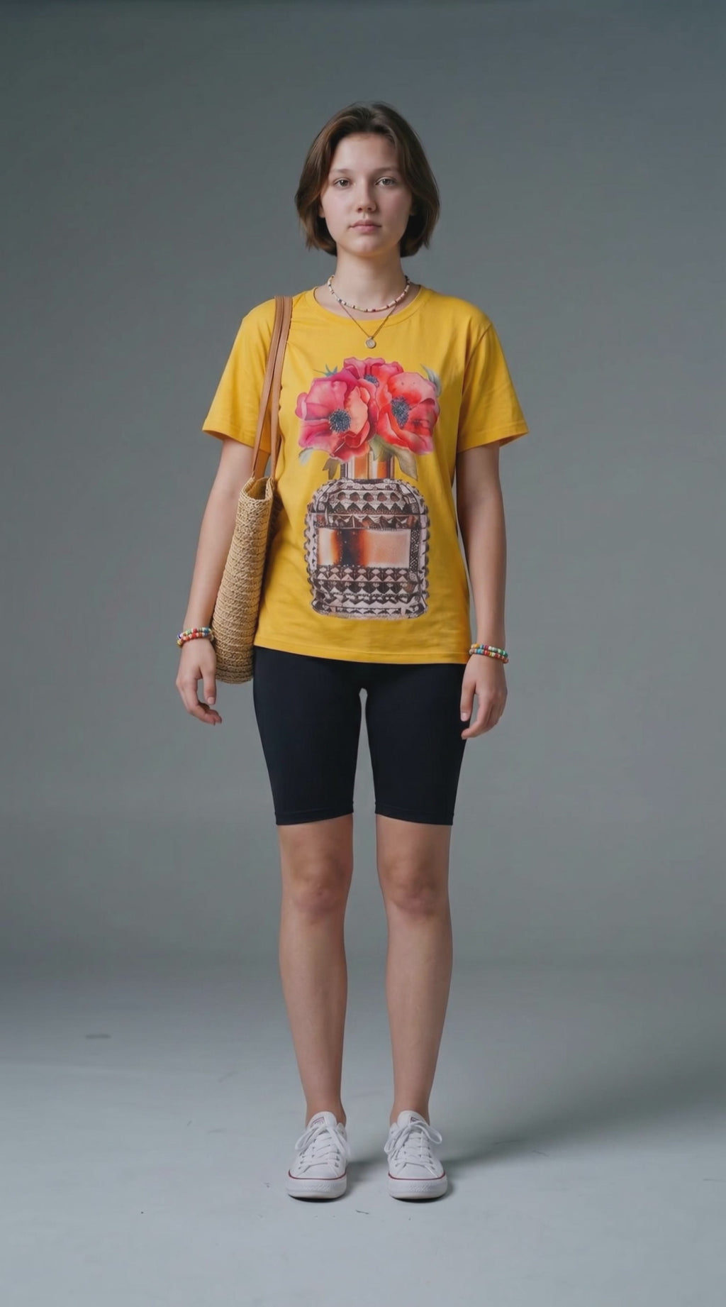 Blusa Manga Corta Floral con Piedrería y Brillo de Alta Calidad – 60% Rayón / 35% Nylon / 5% Elastano