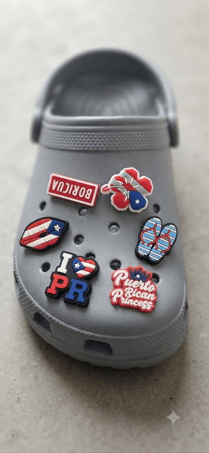 Puerto Rico Shoe Charms Set – 6 Pcs Boricua Collection - Angelique Boutique