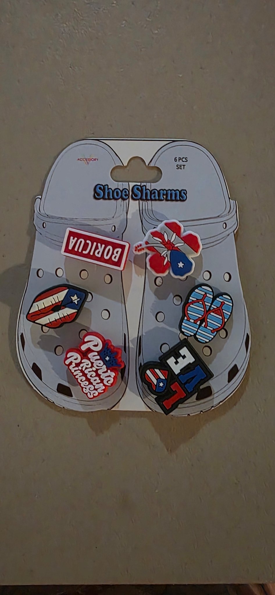Puerto Rico Shoe Charms Set – 6 Pcs Boricua Collection - Angelique Boutique
