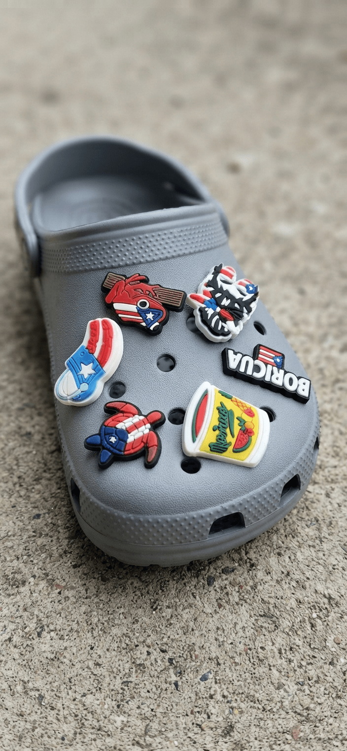 Puerto Rico Shoe Charms Set – 6 Pcs Boricua Collection - Angelique Boutique