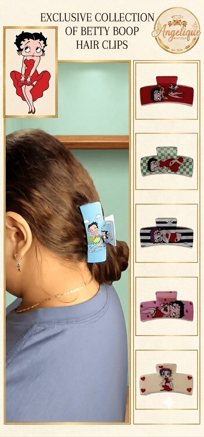 Retro Cartoon Hair Claw Clips – Vintage Pin-Up Designs - Angelique Boutique