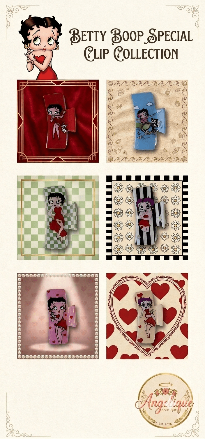 Retro Cartoon Hair Claw Clips – Vintage Pin-Up Designs - Angelique Boutique