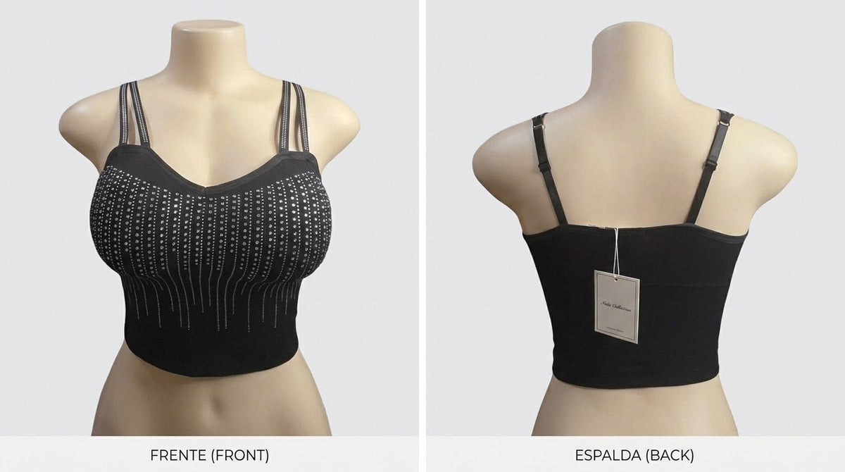 Rhinestone Fringe Crop Top | Women's Sparkle Camisole - Angelique Boutique