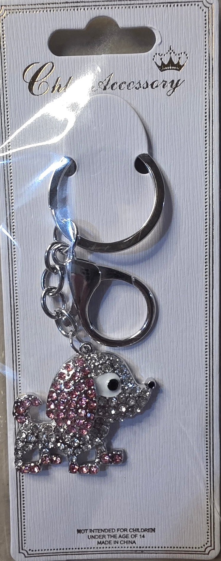 Rhinestone Poodle Dog Keychain Charm – Silver & Gold Tone - Angelique Boutique