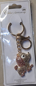 Rhinestone Poodle Dog Keychain Charm – Silver & Gold Tone - Angelique Boutique