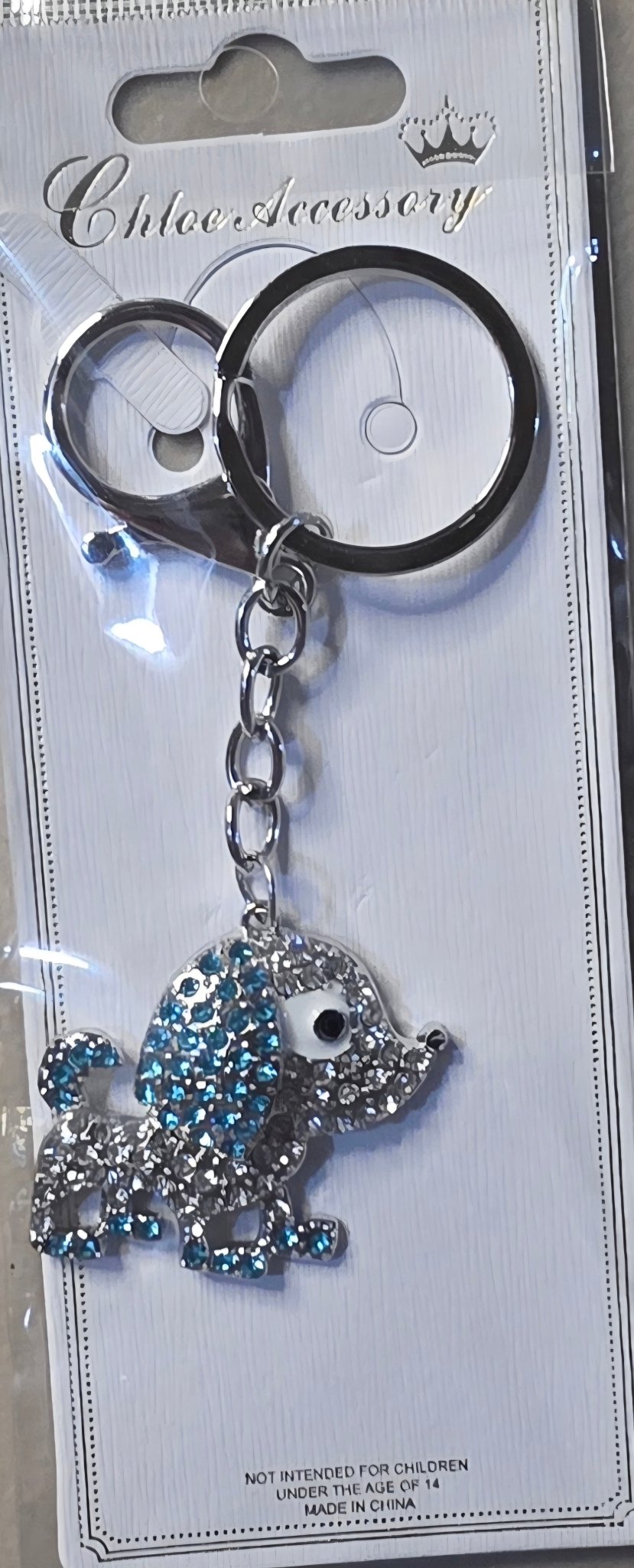 Rhinestone Poodle Dog Keychain Charm – Silver & Gold Tone - Angelique Boutique