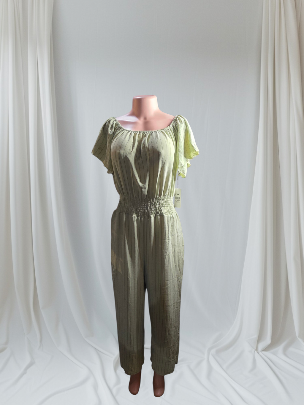 Enterizo Jumper Rallado con Estrechez en la Cintura | S/M y L/XL
