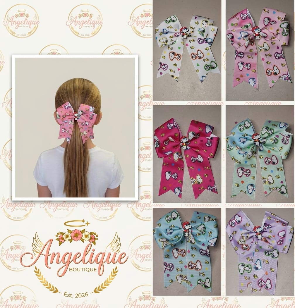 Snoopy Grosgrain Hair Bow Clip for Girls