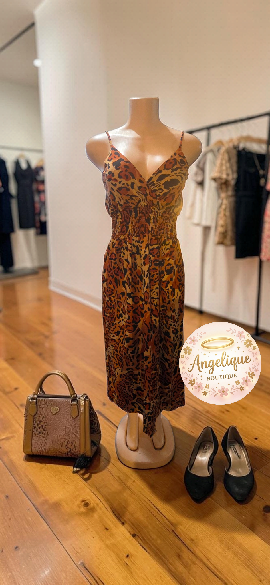 Vestido Animal Print Cheetah con Escote en V