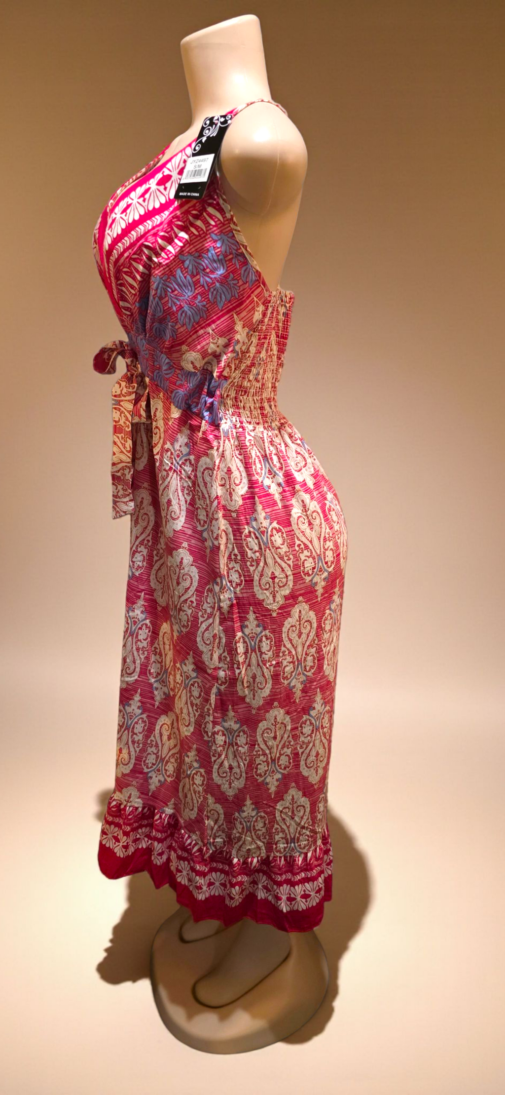 Vestido Largo Floral – 80% Algodón / 20% Poliéster