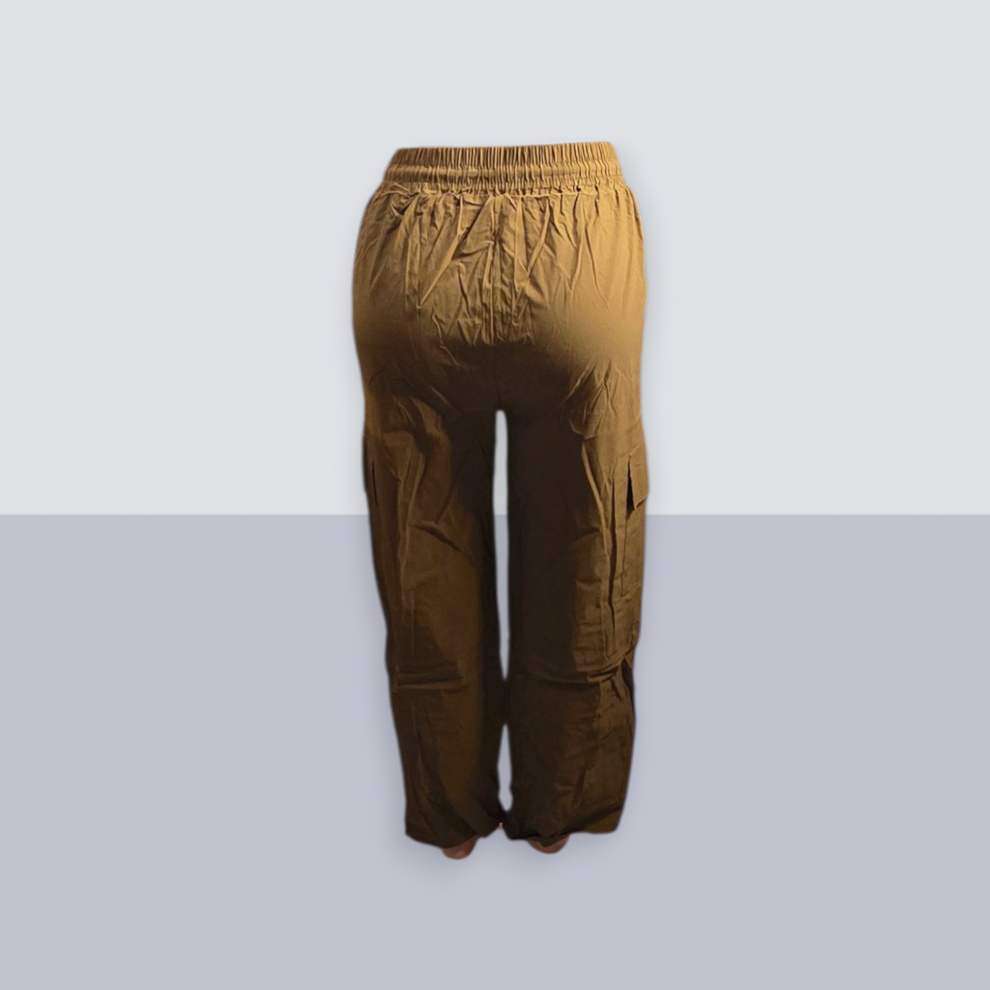 Pantalón Cargo con Bolsillos y Elástico en Cintura | Marrón, Verde, Negro & Gris