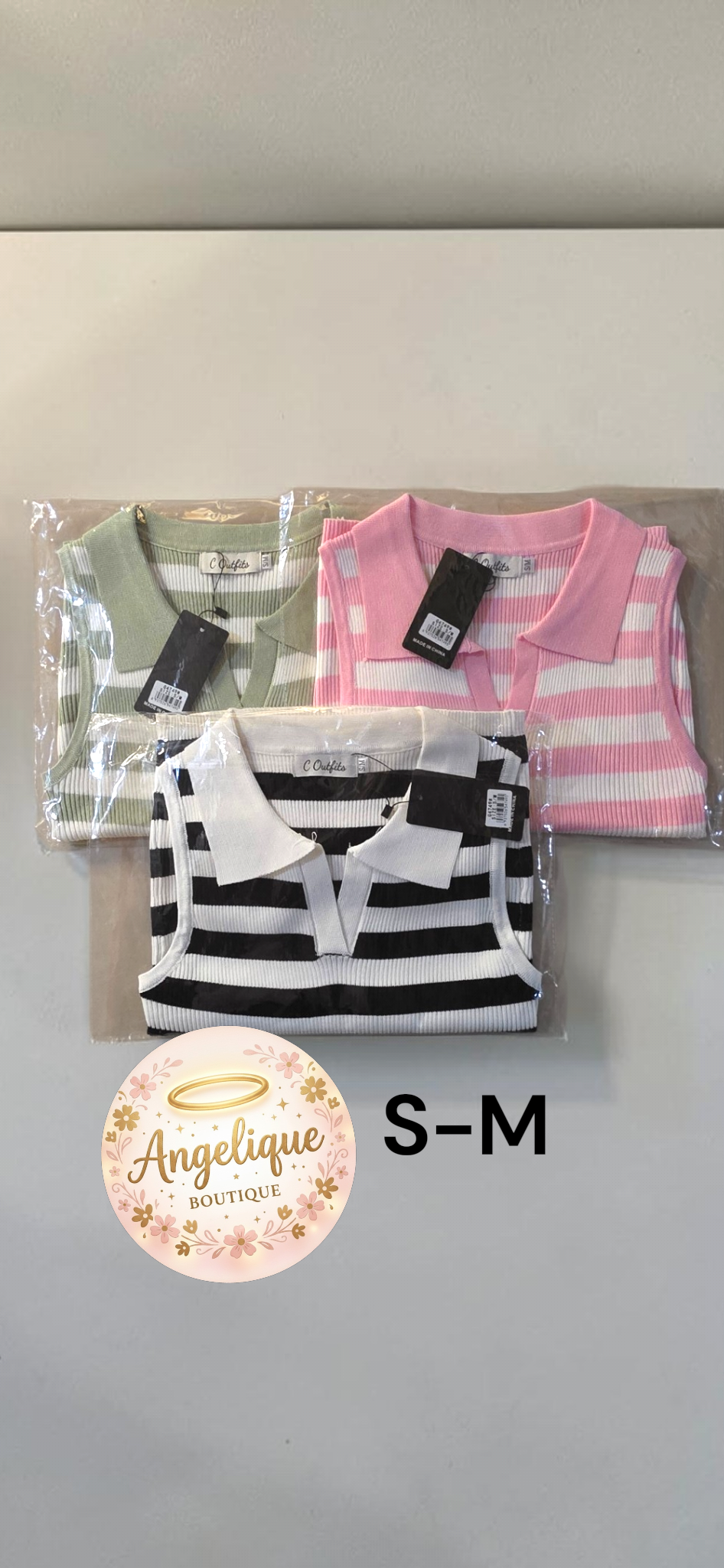 Blusa Rayada Sin Mangas Cuello en V – 100% Poliéster | 5 Combinaciones de Color