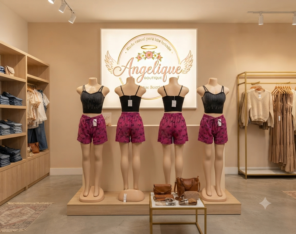 Short Estampado de Mariposas con Cintura Elástica y Cordón Pequeño-Mediano y Grande-Extragrande