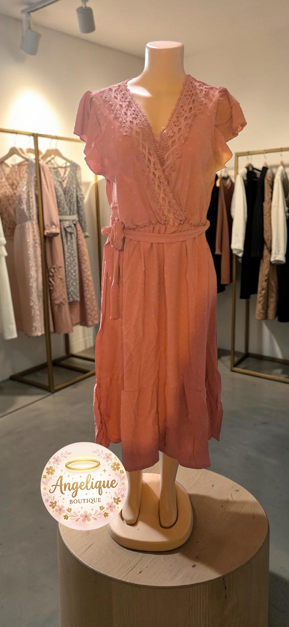 Vestido con Stretch y Cinta en la Cintura