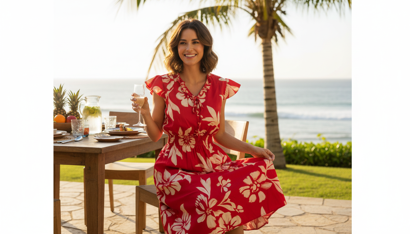 Vestido Corto Midi Floral de Alta Calidad