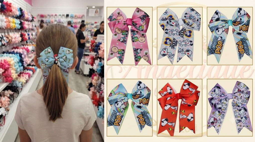 Snoopy & Friends Cheer Hair Bow for Girls