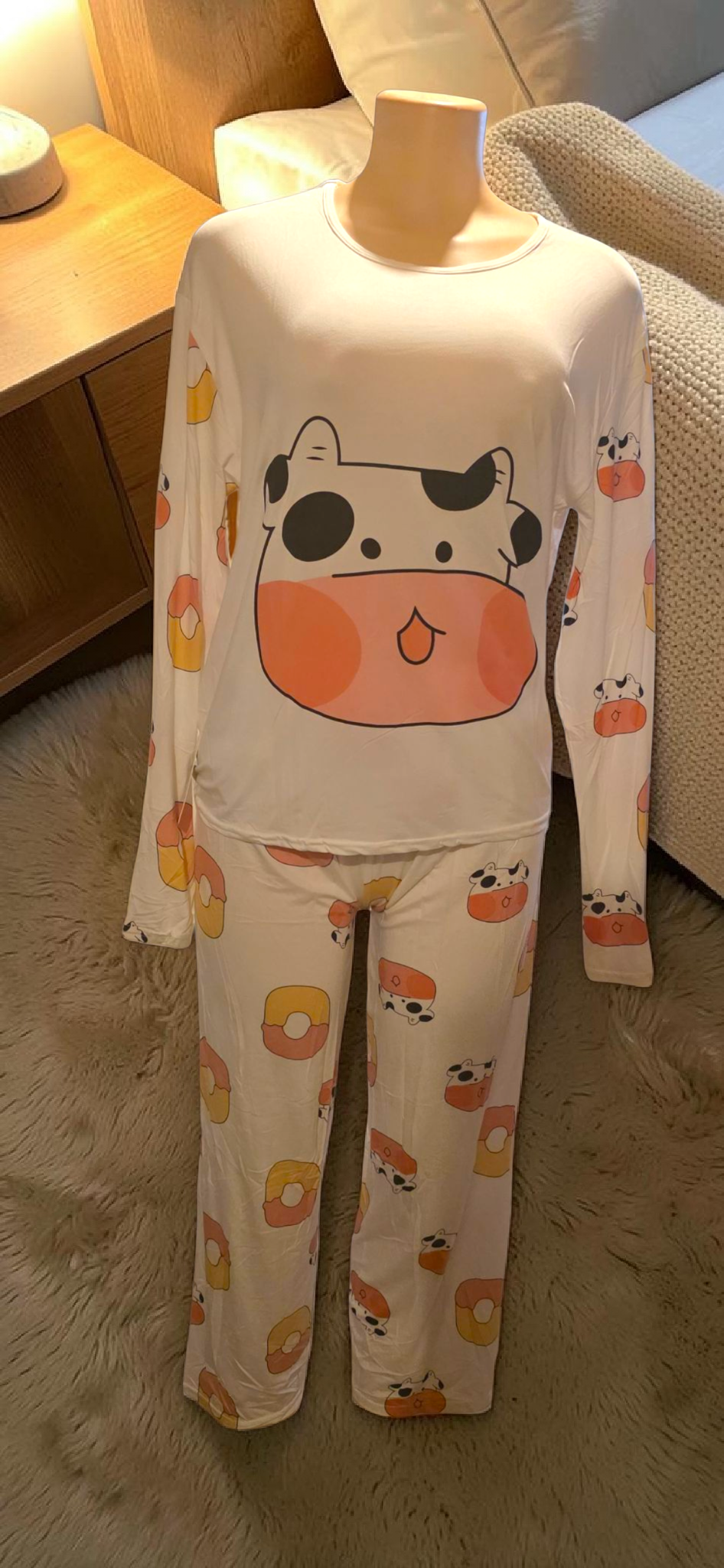 Set Pijama de Dos Piezas Vaquita | Manga Larga | Alta Calidad