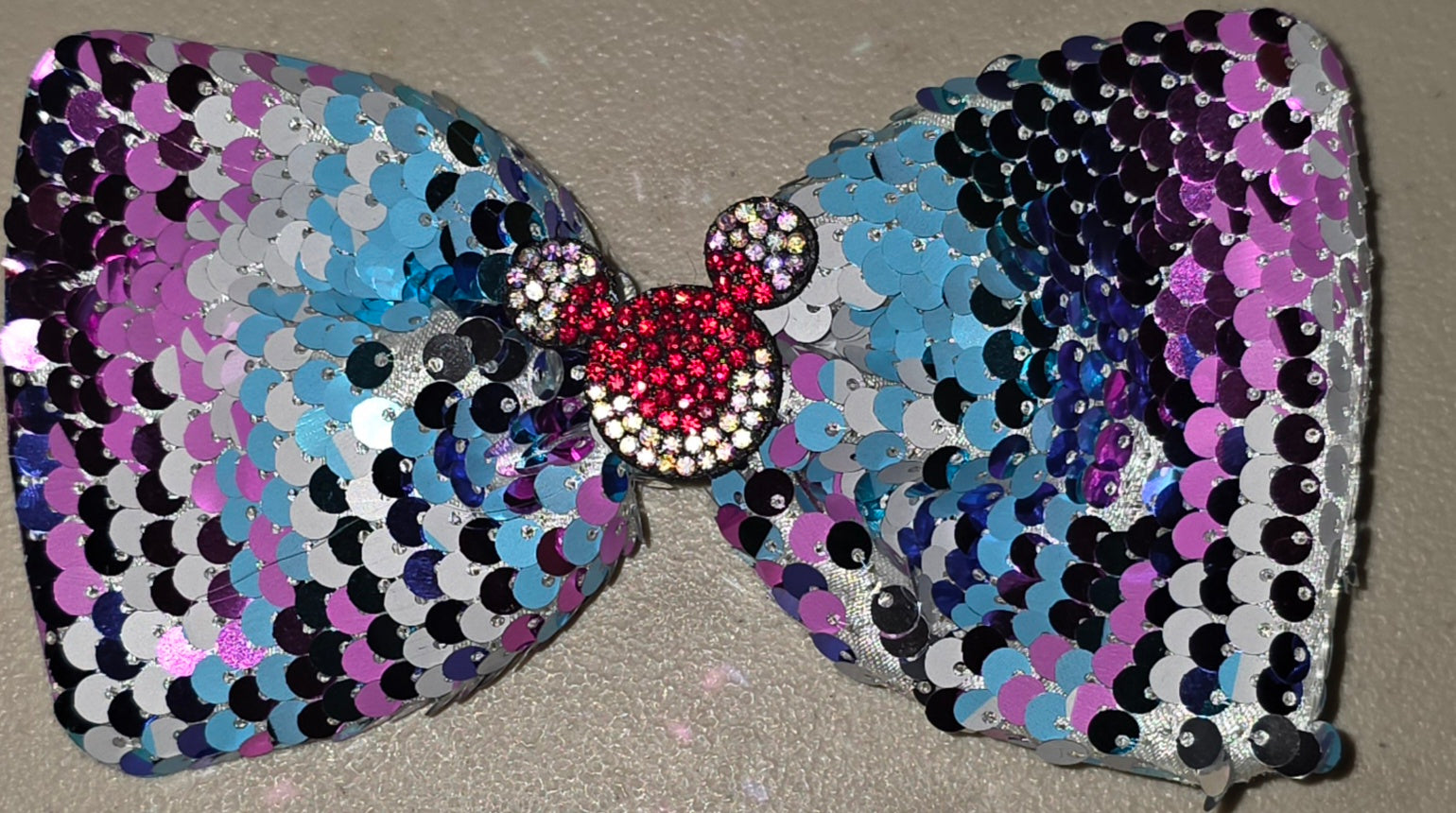 Large Sequin Mouse Ear Hair Bow for Girls