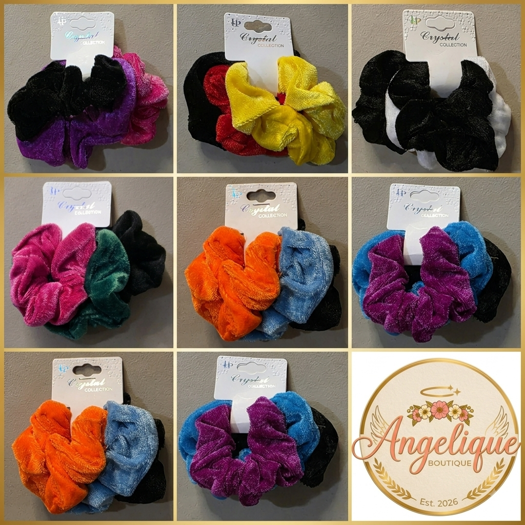 Set of 3 Scrunchies – Soft Elastic Hair Ties for Women