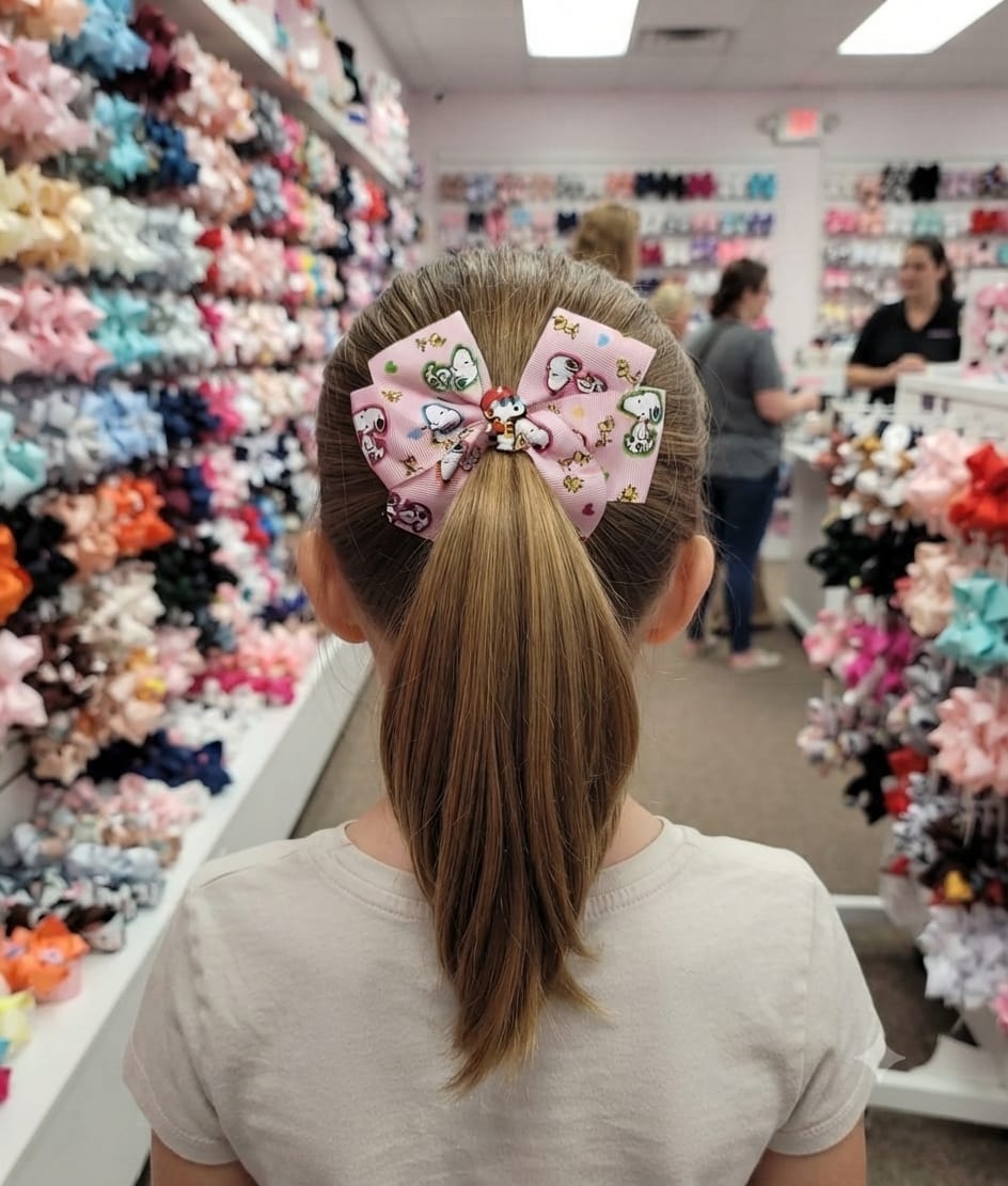 Snoopy & Friends Cheer Hair Bow for Girls
