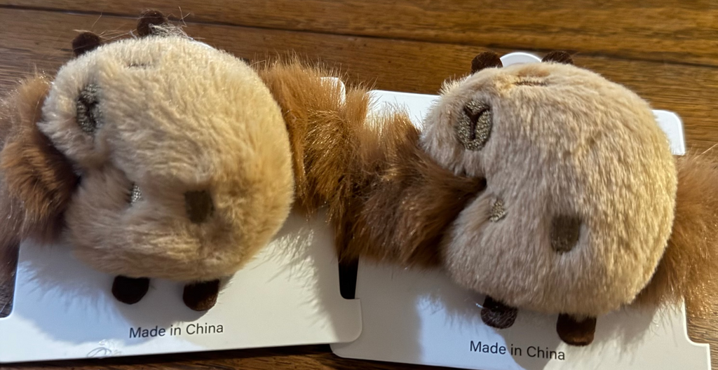Capybara Hair Ties Set of 2 – Cute Animal Scrunchies